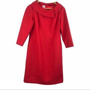 Tom And  Linda Platt Red Vintage Classic  Designer Pencil Dress women Size S